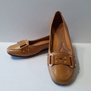 NURTURE Starling Camel Made in Brazil Leather Slip On Preppy Loafers Size 7